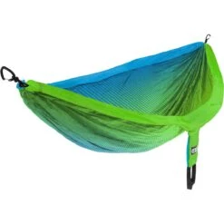 DoubleNest Print Hammock -Camp Life Shop ENO DoubleNest Print Fade TealChartreuse