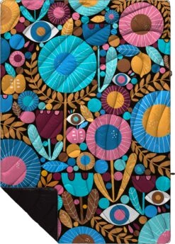 Rumpl Original Puffy Blanket - Printed 1-Person -Camp Life Shop TPPB LC1 1 NIGHT GARDEN LISACONGDON